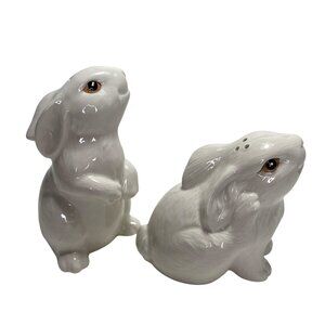 Fitz And Floyd Spring Meadow Collection Bunny Rabbit Salt and Pepper Shaker Set